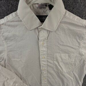 Gitman Bros Long Sleeve Button Up Shirt Men Cotton 15.5 33 White USA Made Woven